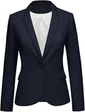 Women's Long Sleeve Notch Lapel Blazer - Versatile Formal Jacket