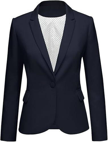 Luvamia Women's Long Sleeve Formal Notch Lapel Blazer Jacket