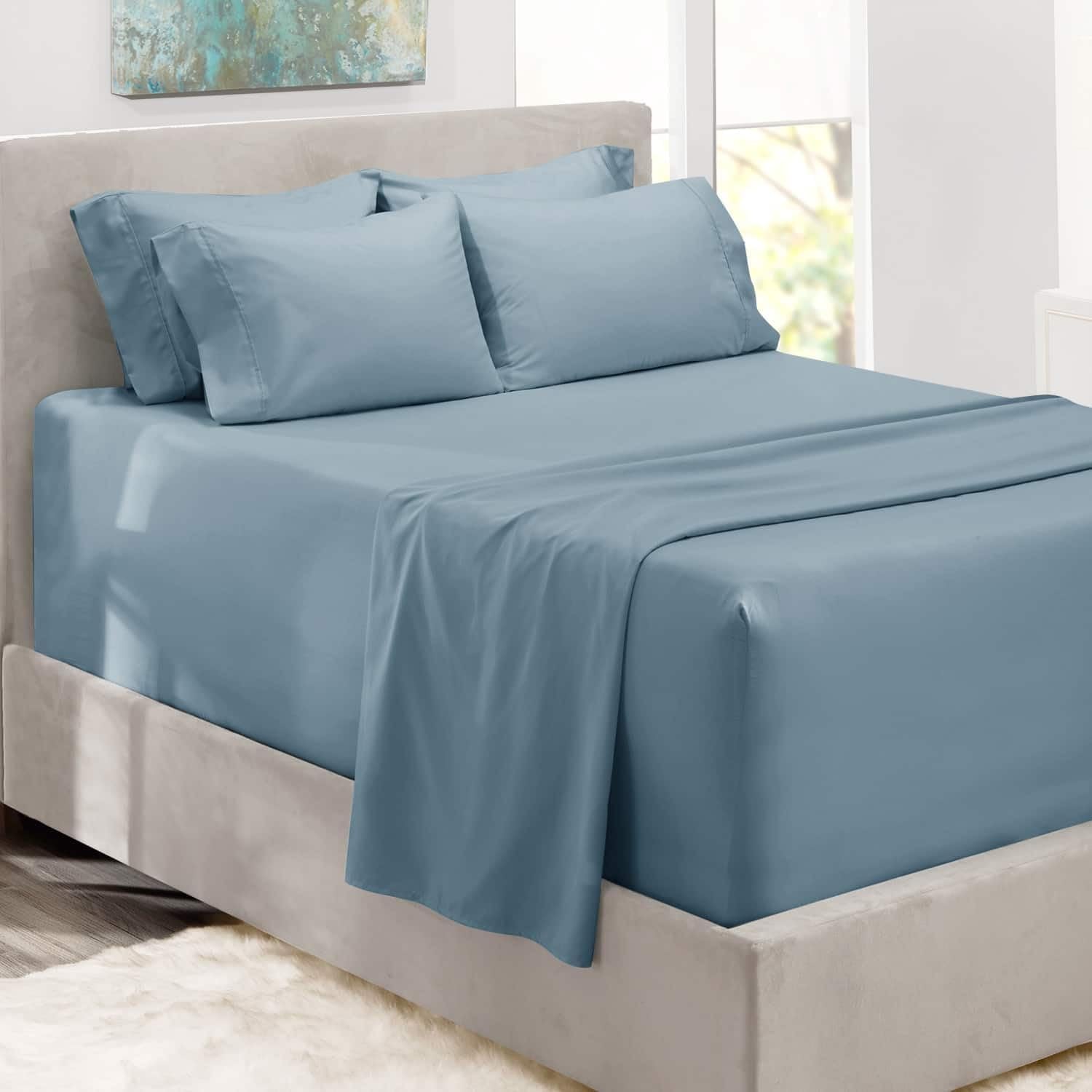 Luxury Soft King Size Bed Sheets Set with Extra Deep Pockets
