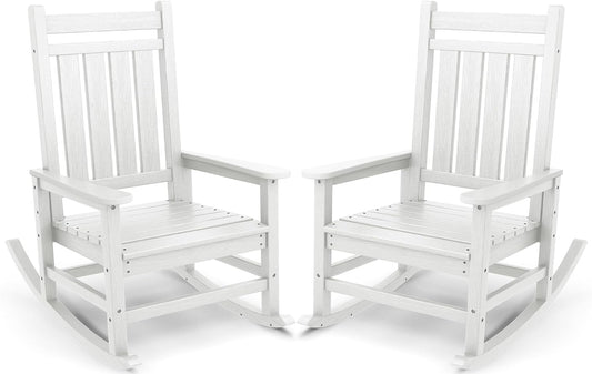 Oversized Outdoor Rocking Chair Set of 2 for Ultimate Comfort