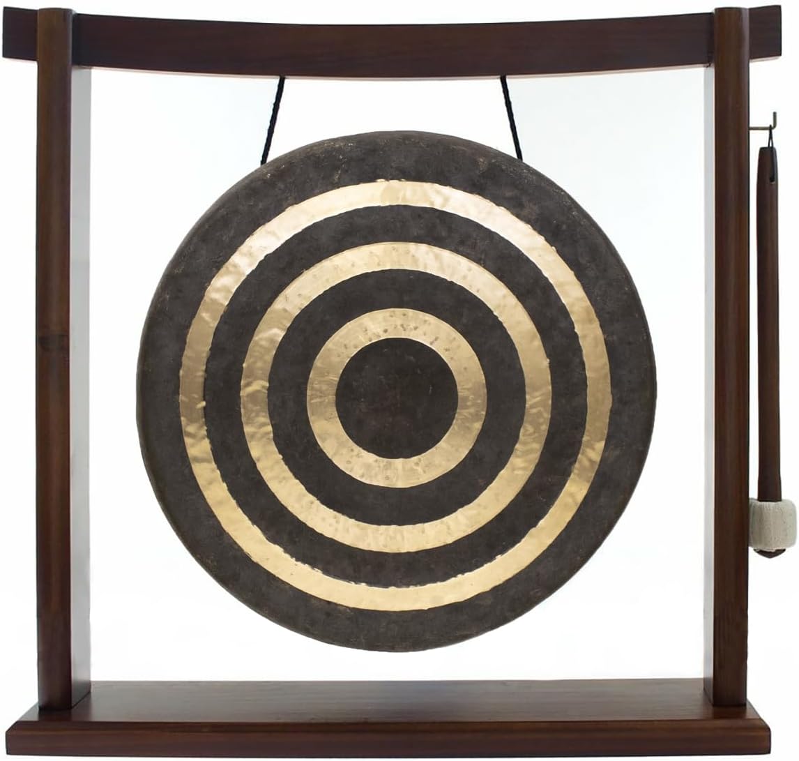 10-12 Inch Gongs on Woodsonic Stand for Easy Playing