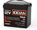 12V 100Ah Mini LiFePO4 Battery with Bluetooth - Compact High-Cycle
