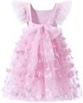 Tutu.kk Toddler Girls Vintage Party Dress Ruffled Sleeve A-Line Tulle