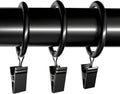 Lansian 20Pack Curtain Rings with Clips - Effortless Drapery Hanging