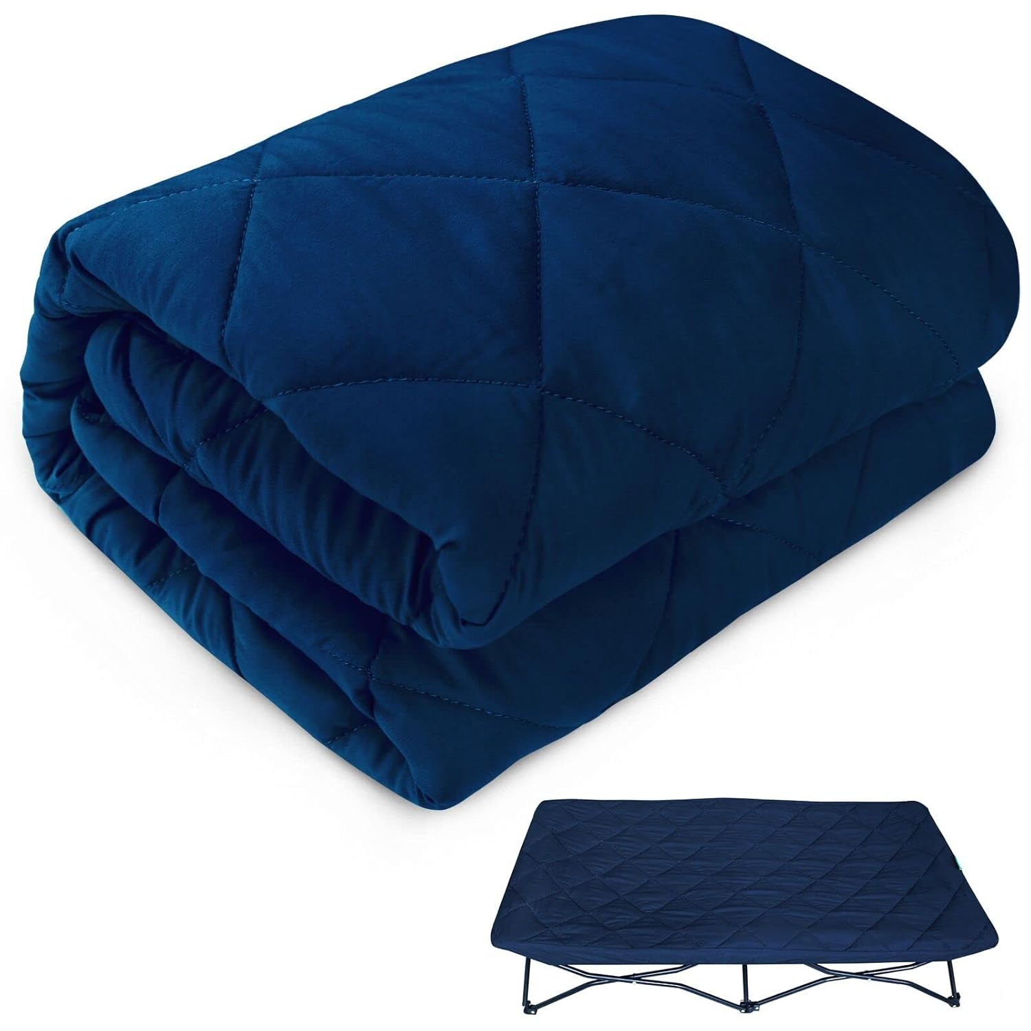 Biloban Soft Navy Cot Sheet, 54''x28'' - Ultimate Toddler Comfort