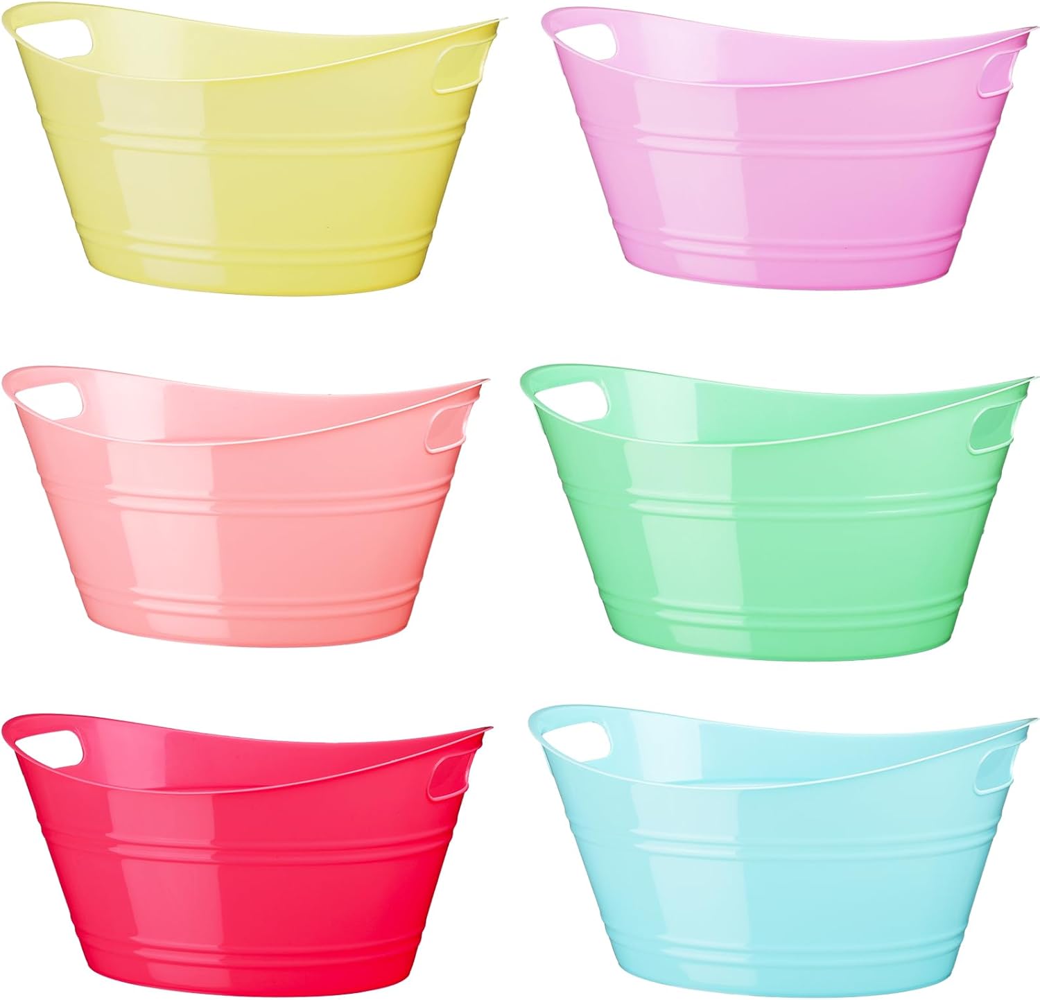 Patelai 6 Pcs Plastic Ice Buckets for Parties and Events