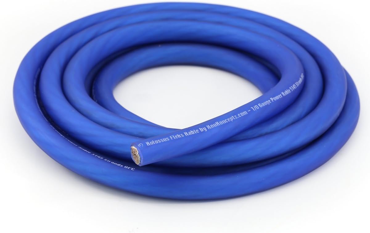 KnuKonceptz Kolossus Flex Kable 8 Gauge Power Wire Blue Review