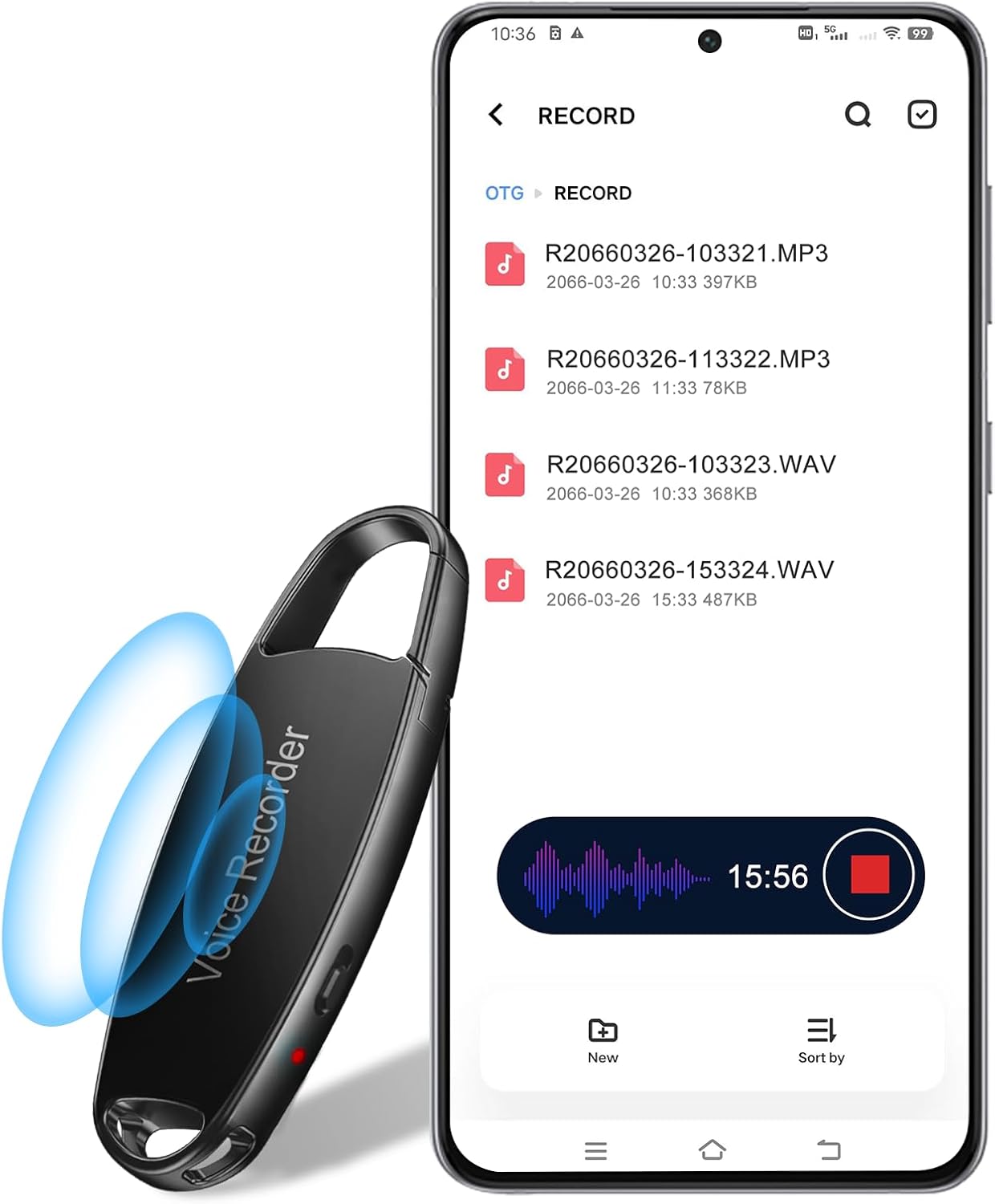 64GB Digital Voice Recorder with Playback for Clear Recordings
