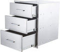 Outdoor Kitchen Drawers Stainless Steel 3-Drawer 18in x 23in