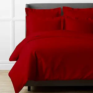 Luxurious 1000 TC Egyptian Cotton Duvet Cover Set in Blood Red