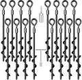 Ground Anchors 16 Pack Screw in Heavy Duty Tent Stakes - High Wind