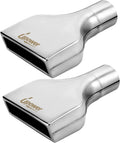 Upower 2.5in Inlet Rolled Rectangle Exhaust Tip 10in - Polished Finish