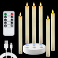 Rechargeable Flameless Taper Candles - Real Wax LED Candlesticks