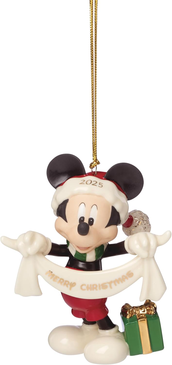 Lenox 2025 Mickey Mouse Merry Christmas Ornament for Tree