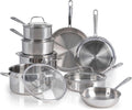 T-Fal Pro Tri-Ply Stainless Steel Cookware Set 13 Piece - Durable