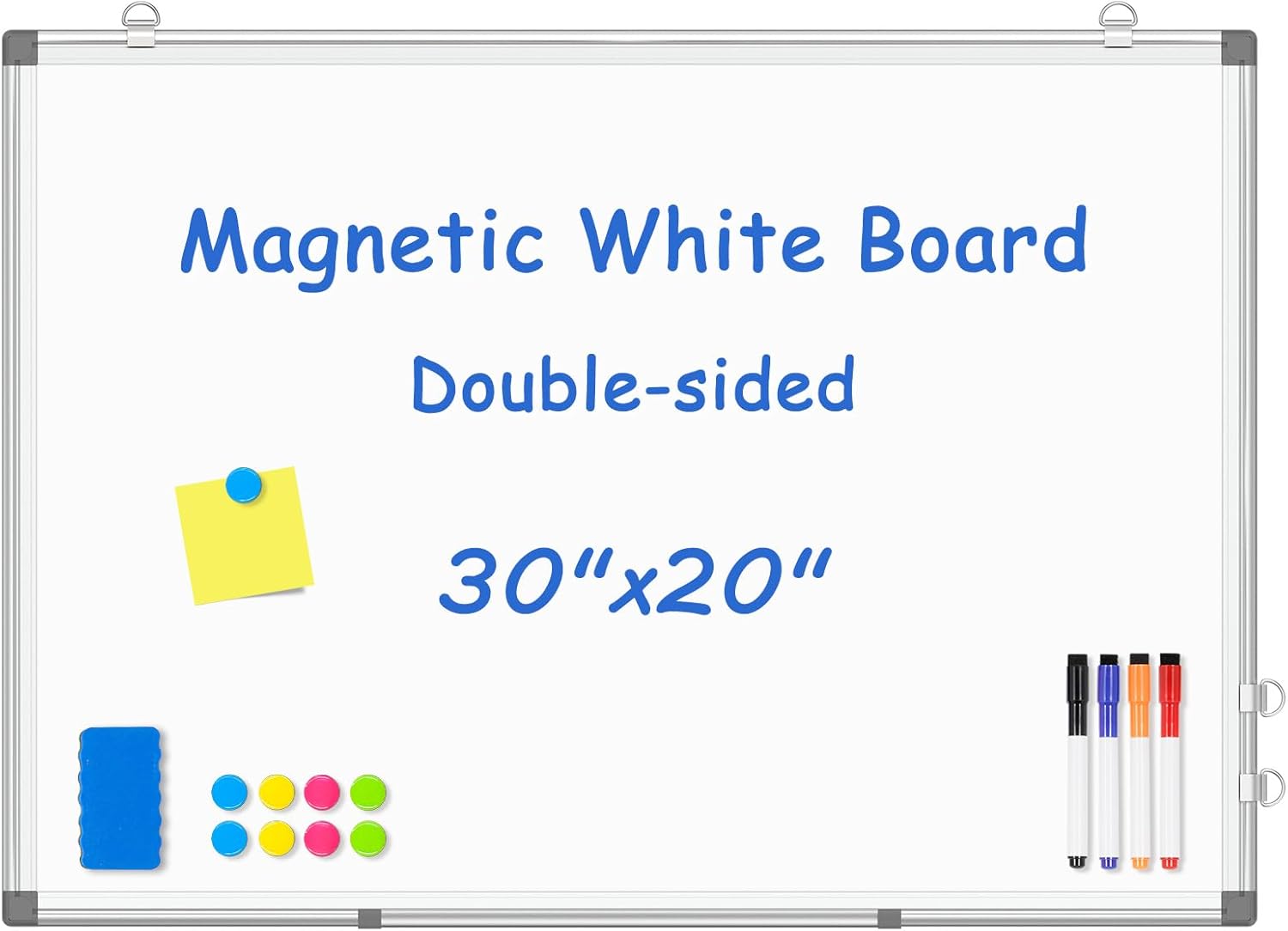 WALGLASS Double-Sided White Board 20in x 30in for Home Office