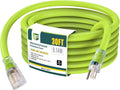 30 ft Lighted Outdoor Extension Cord Green - Heavy Duty 10/3 SJTW
