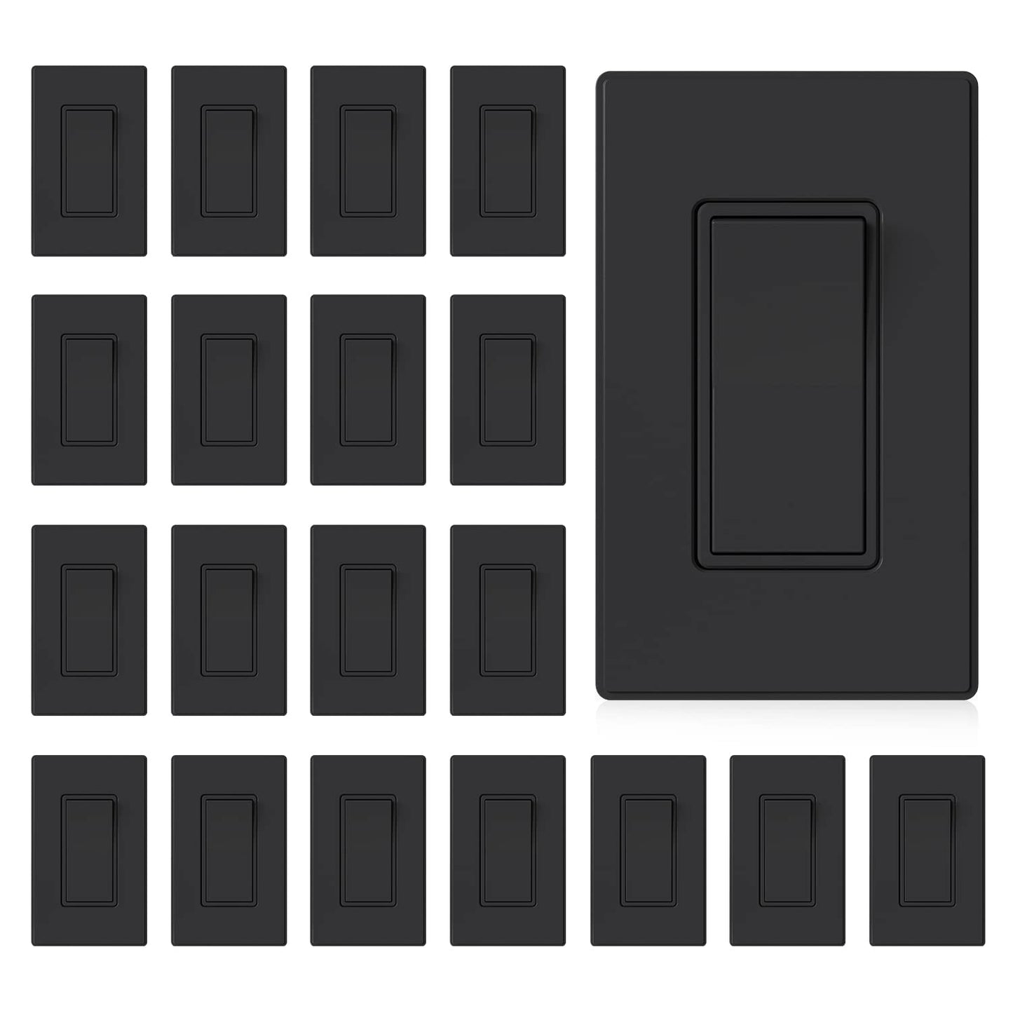 ELEGRP Matte Black Paddle Rocker Switch for Modern Homes