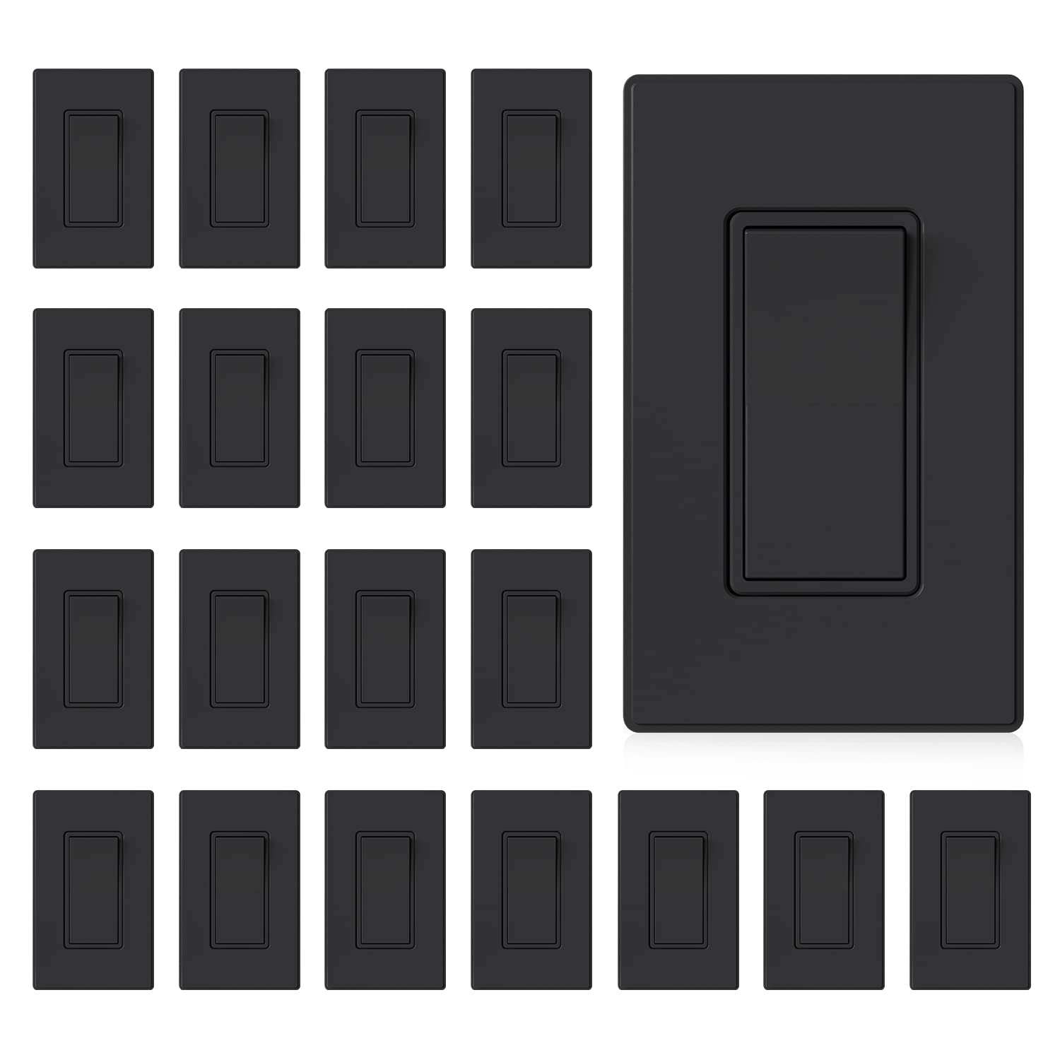 ELEGRP Matte Black Paddle Rocker Switch for Modern Homes