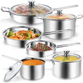 Aufranc 10-Piece Stainless Steel Pots and Pans Set - Durable Everyday