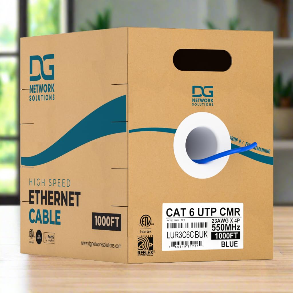 DG Cat6 Riser CMR 1000ft Ethernet Cable for Fast Networking