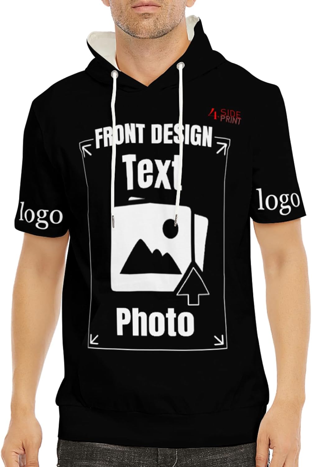 Personalized Cotton Hoodie with Logo - Custom Lightweight Men's Top
