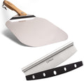 Aluminum Metal Pizza Peel with Foldable Wood Handle - Compact Storage