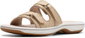 Clarks womens Breeze PiperSlide Sandal - White Lightweight Comfort