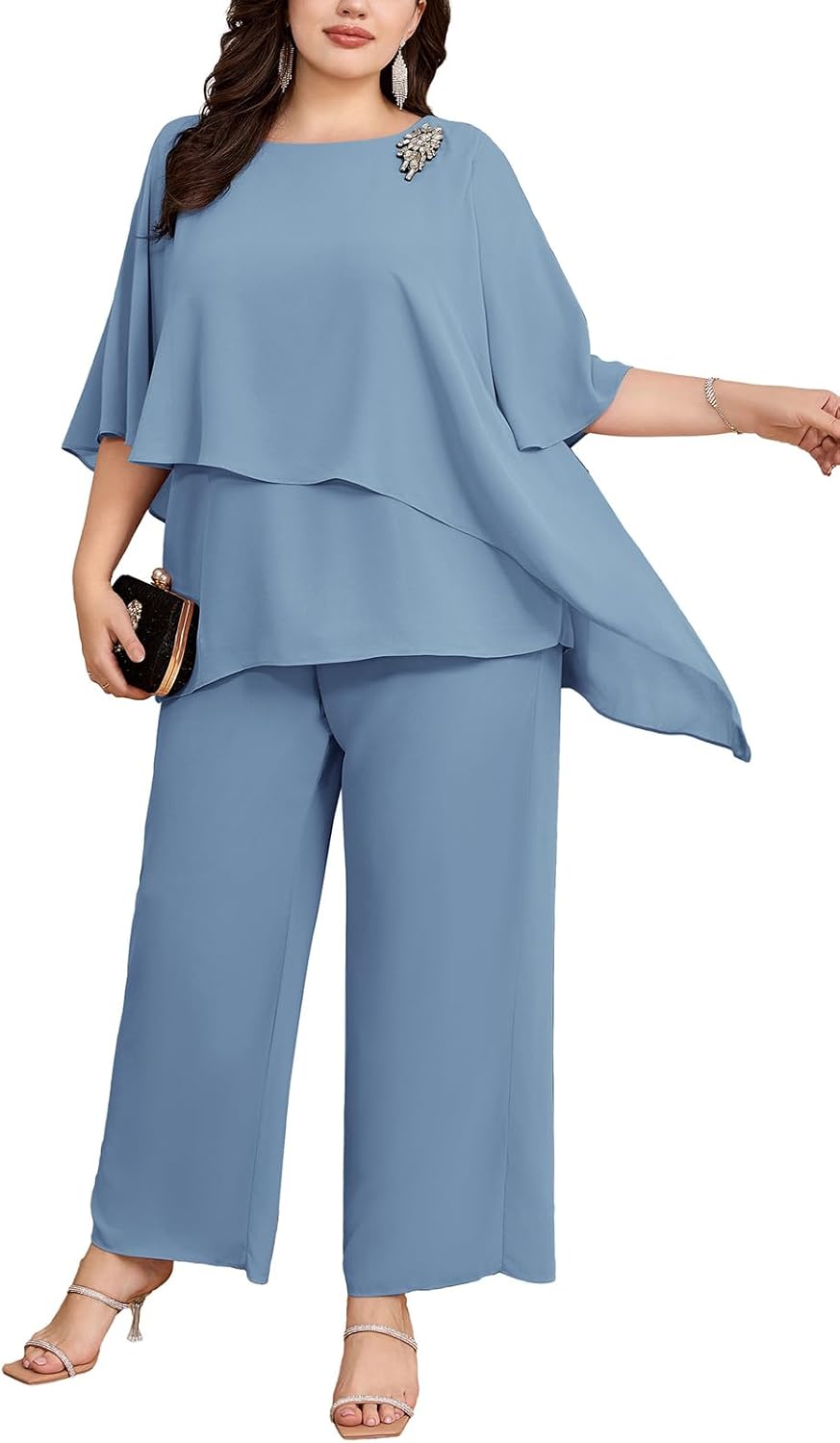 Plus Size Mother of Bride Pant Suits for Elegant Weddings