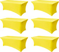 Fitted Stretch Table Cover for 6 ft Rectangle Tables - 6 Pack Yellow