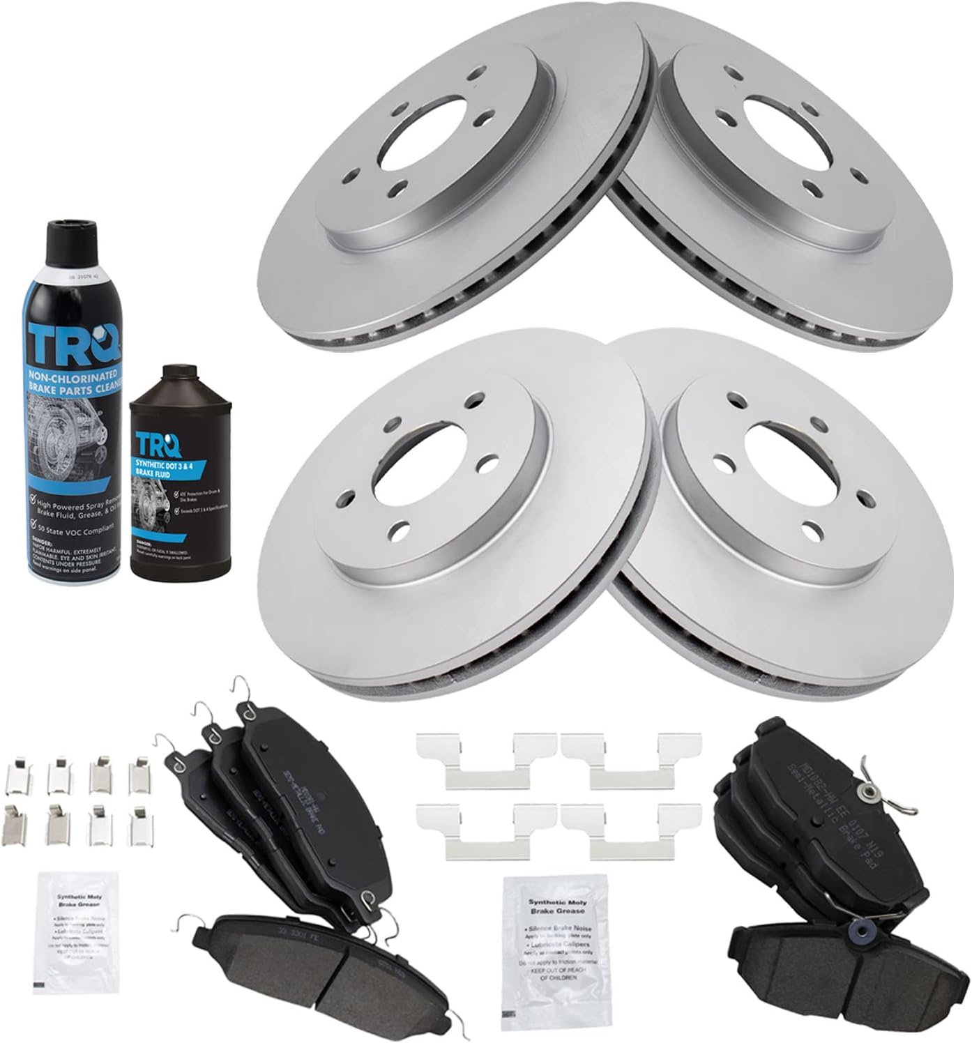 TRQ Front and Rear Brake Pad & Rotor Kit for 2005-2010 Mustang