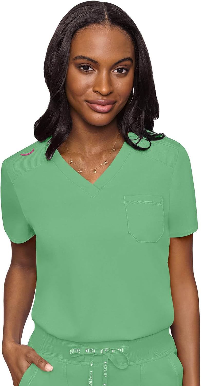 Med Couture Women's V-Neck Scrub Top for Comfort and Style