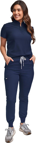 Green Town Scrubs for Women - Slim Fit Jogger and Tuck-in Top