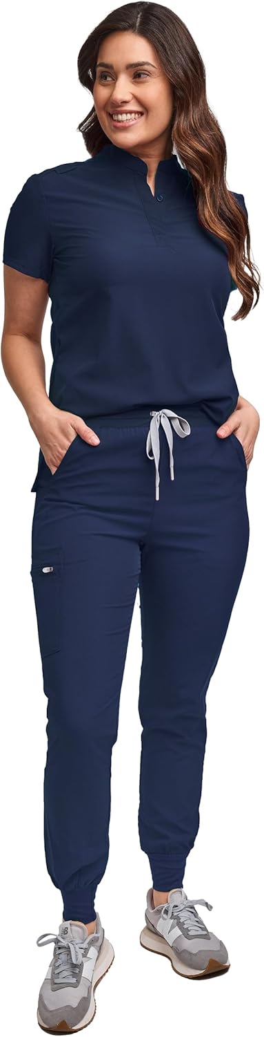 Green Town Scrubs for Women - Slim Fit Jogger and Tuck-in Top