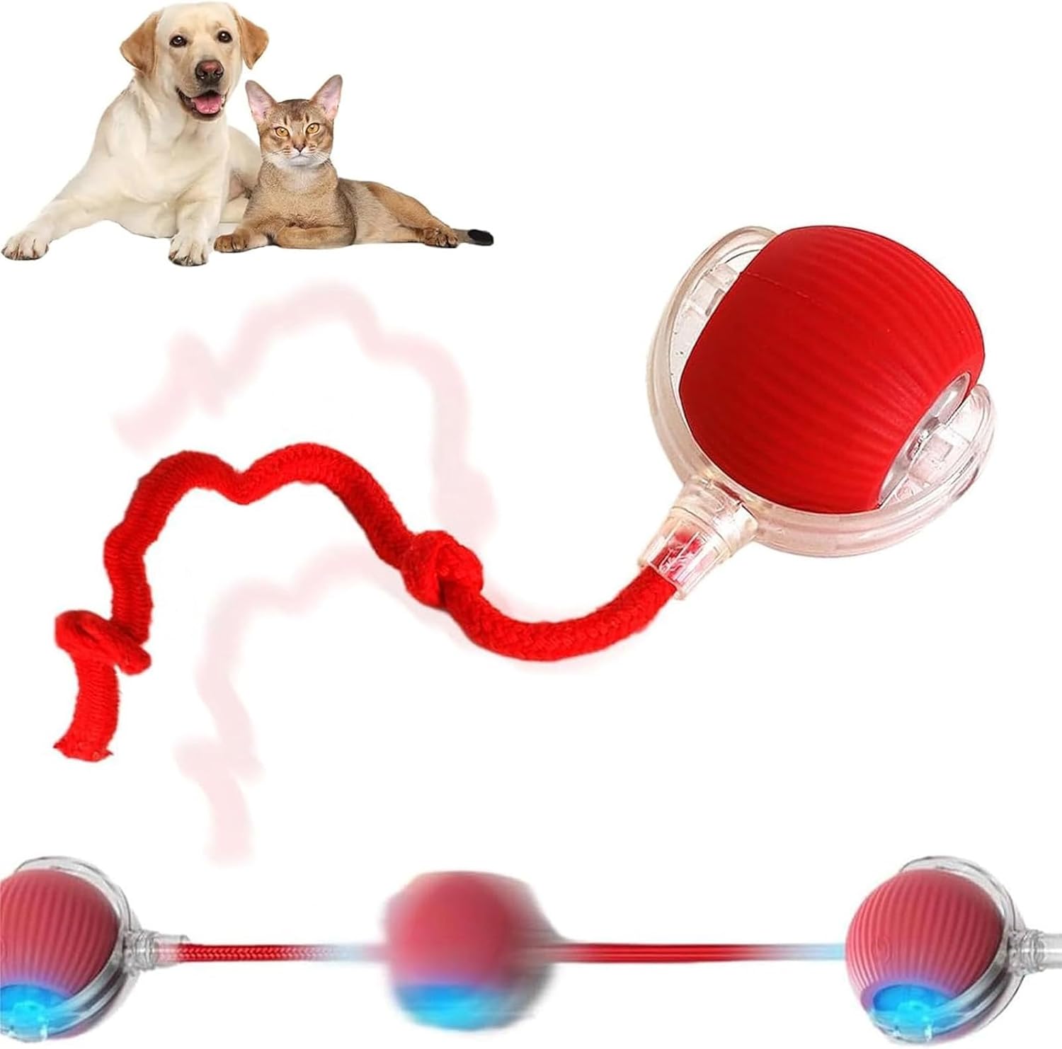 360 Smart Red Dog Toy Ball