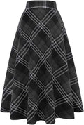 Tartan Wool Maxi Skirt - Warm A-Line Pleated Long Skirt