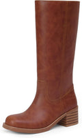 Mid Calf Boots for Women Chunky Block Heel - Stylish Comfortable Pair