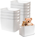 Plastic Storage Bins 14x10x9.5 in 10-Pack - Stackable Organizers