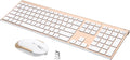 Wireless Keyboard and Mouse Combo - Rechargeable Quiet Full-Size Set