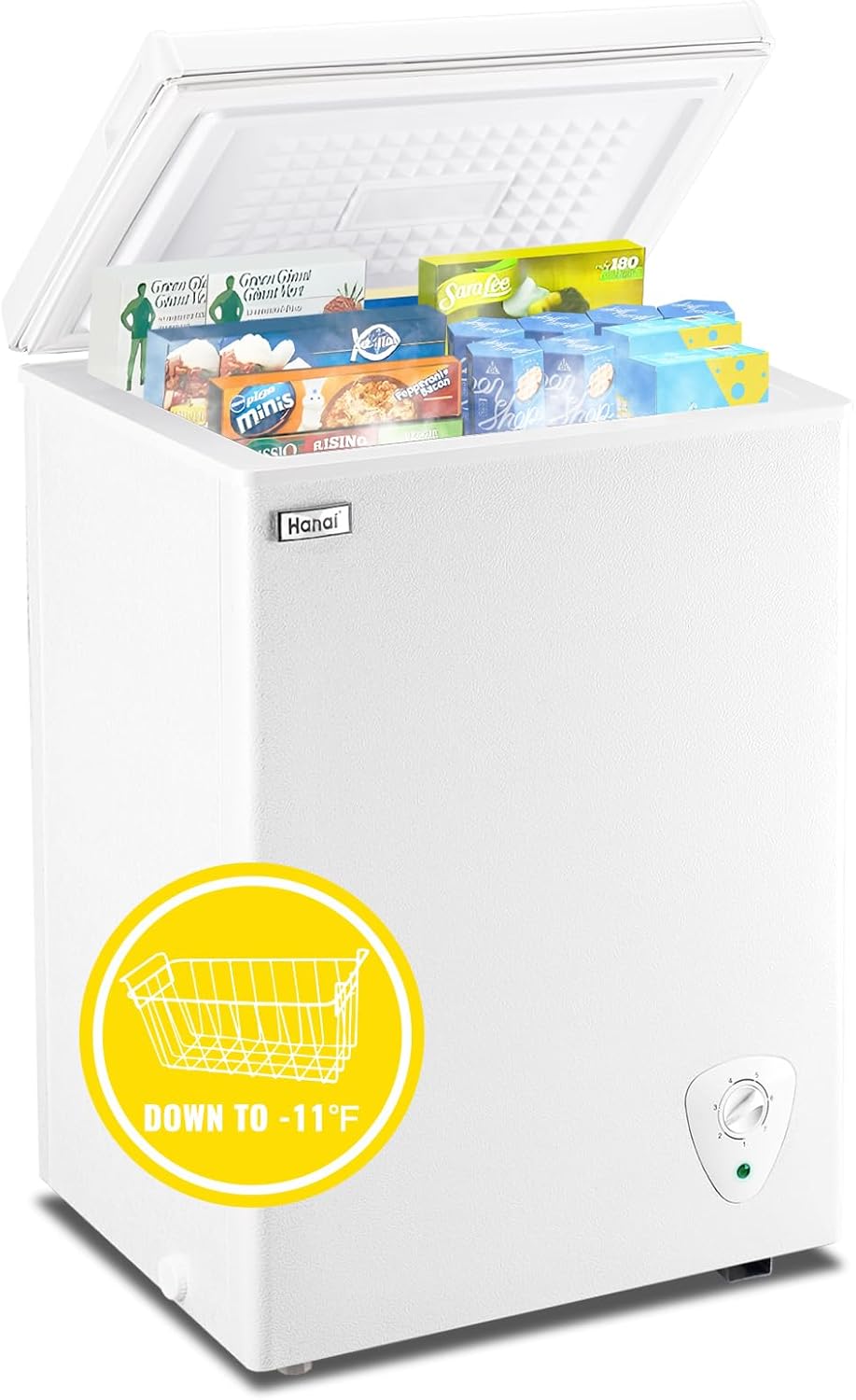 Compact Chest Freezer with Removable Basket for Small Spaces