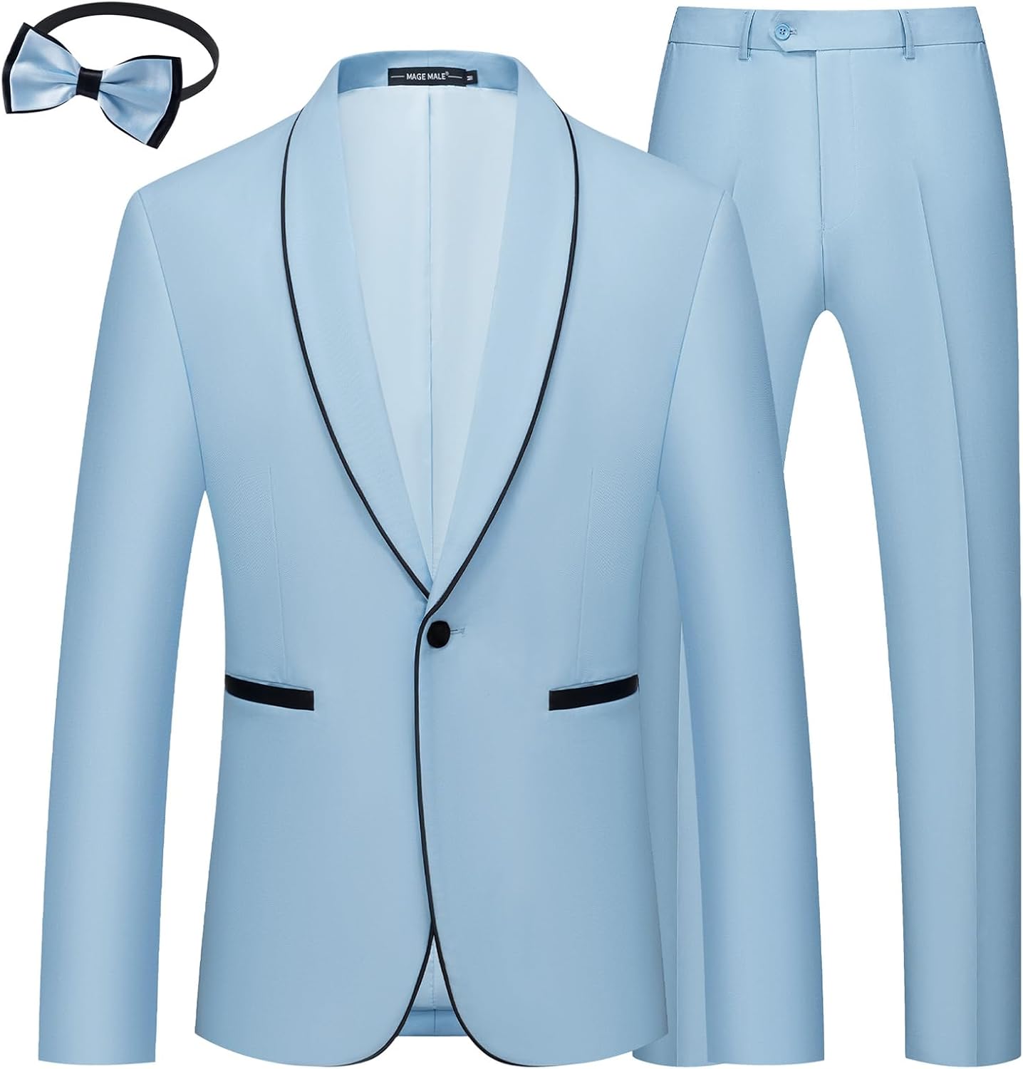 MAGE MALE Mens Tuxedo Slim Fit One Button Color Clashing Suit