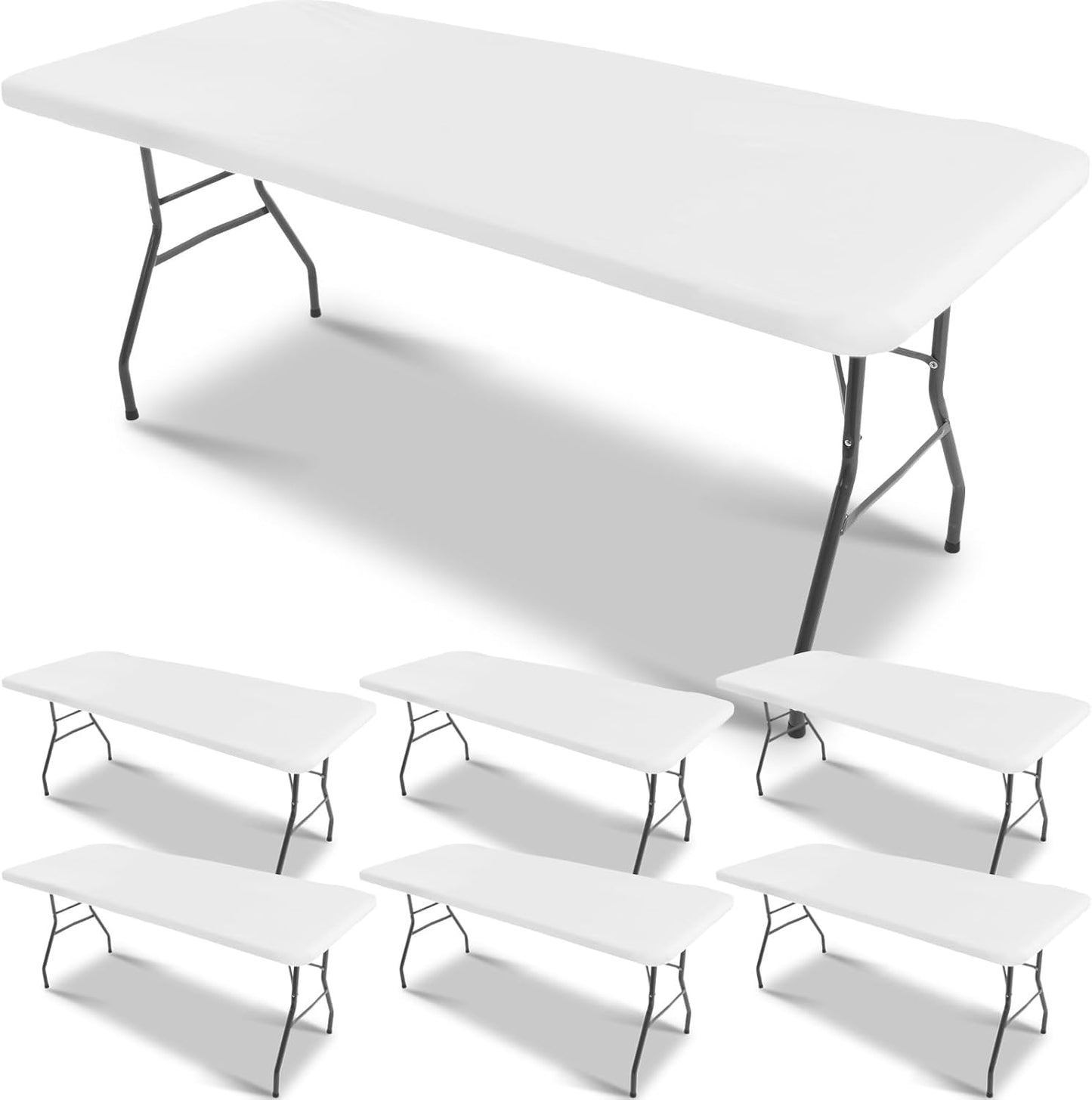 6 Pcs Waterproof Vinyl Tablecloths for Rectangular Tables