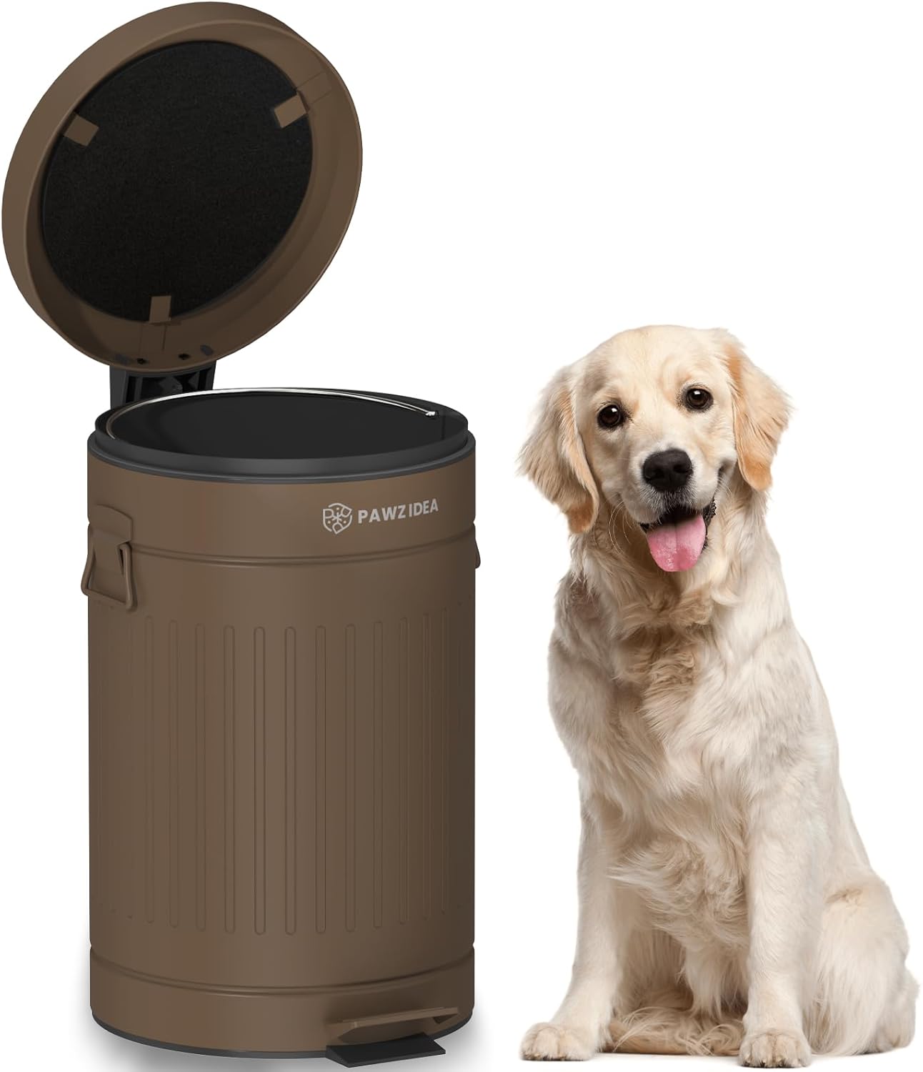 PAWZIDEA Dog Poop Trash Can for Outdoor Odor Control and Durability