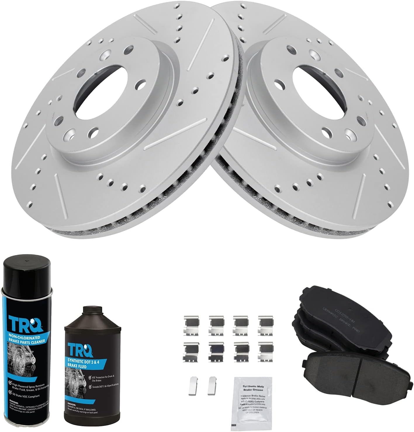 TRQ Front Performance Brake Pad & Rotor Kit for Mazda CX-7