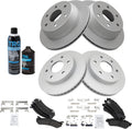 TRQ Front & Rear Brake Pad & Rotor Kit Premium G-Coated Semi-Metallic