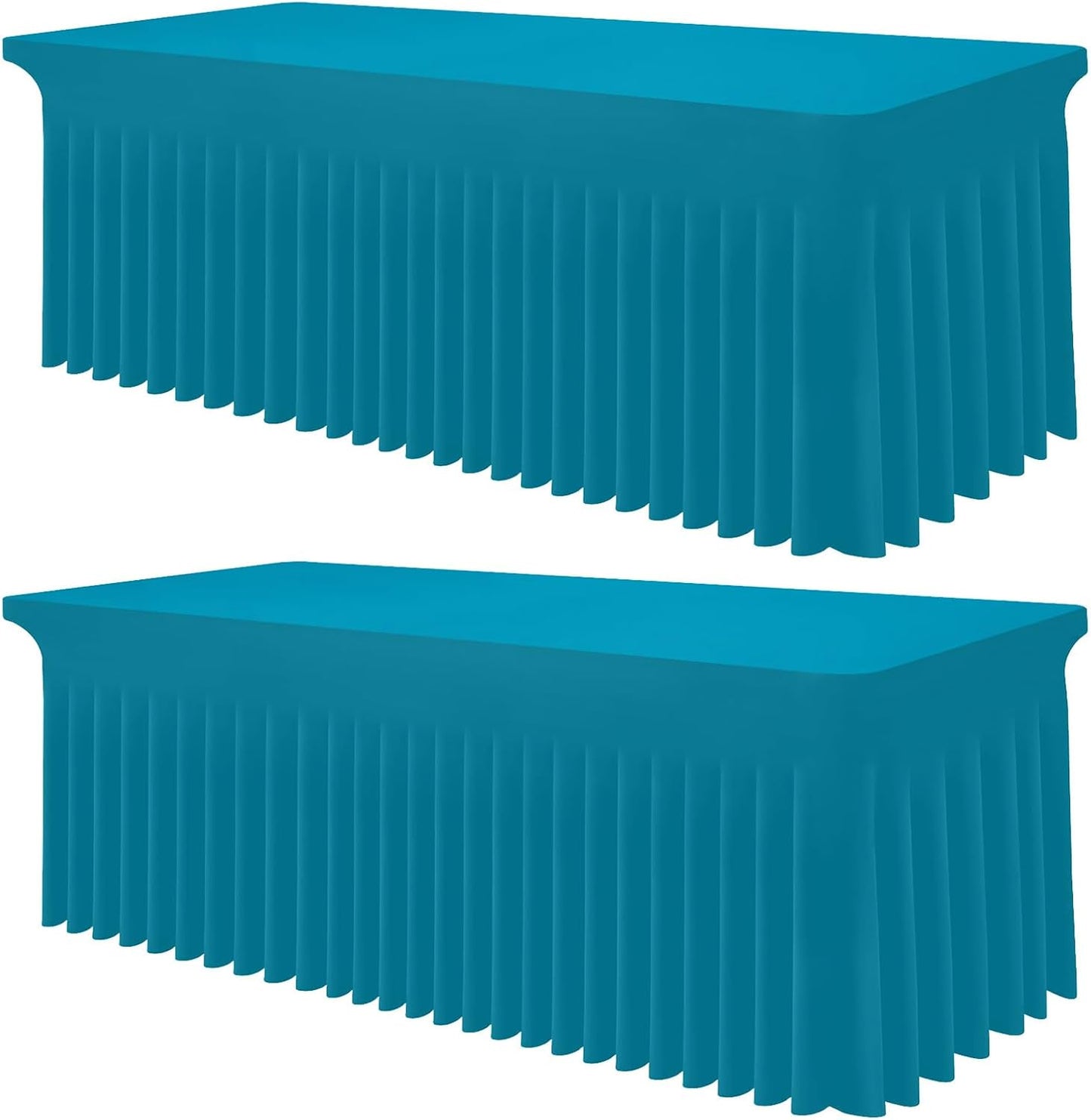 Smiry Spandex Tablecloth 2 Pack for 8FT Rectangle Tables