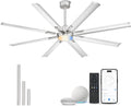 72 in Brushed Nickel Ceiling Fan With Light - Smart Industrial Fan