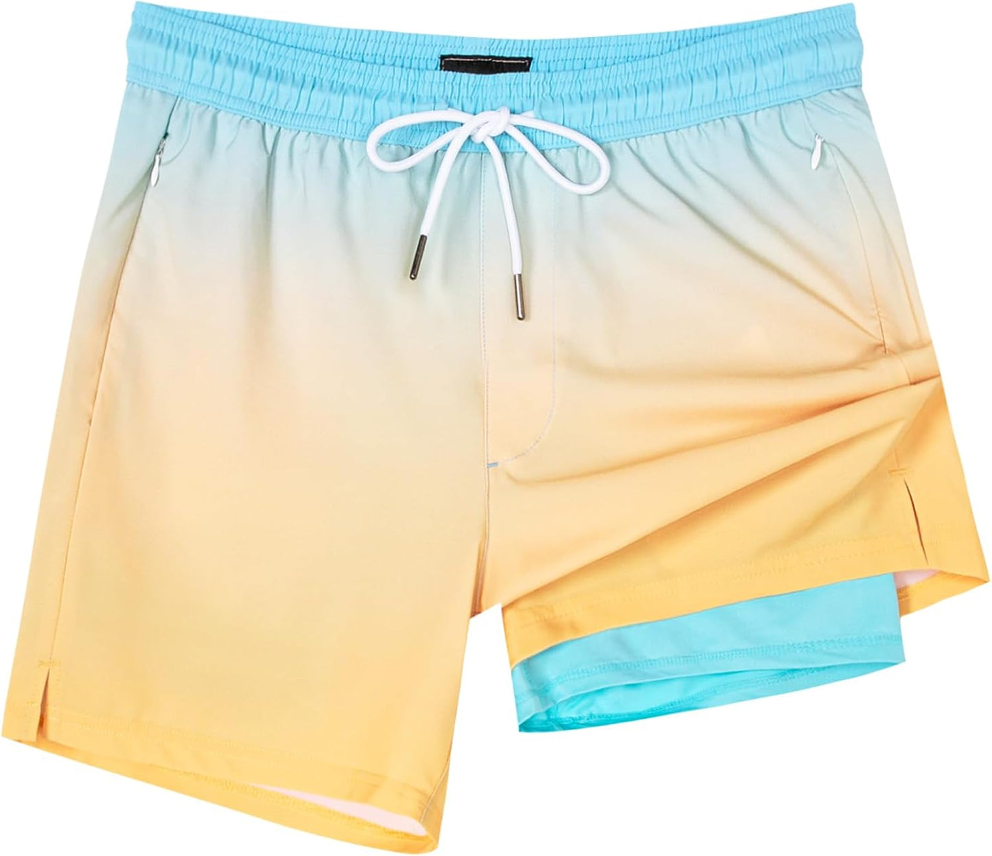 Quick Dry 5 Inch Swim Trunks with Compression Liner for Men