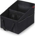 Car Seat Organizer with 4 Cup Holders - Compact Foldable Console Caddy