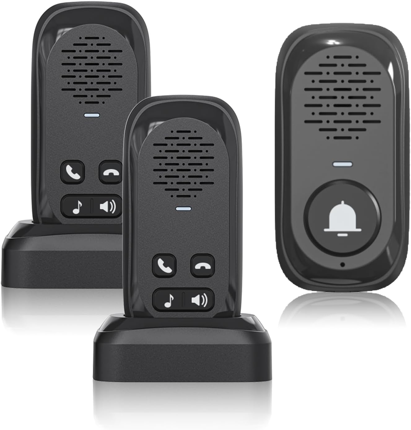 Wireless Intercom Doorbell: 984ft Range, Two-Way, Rechargeable